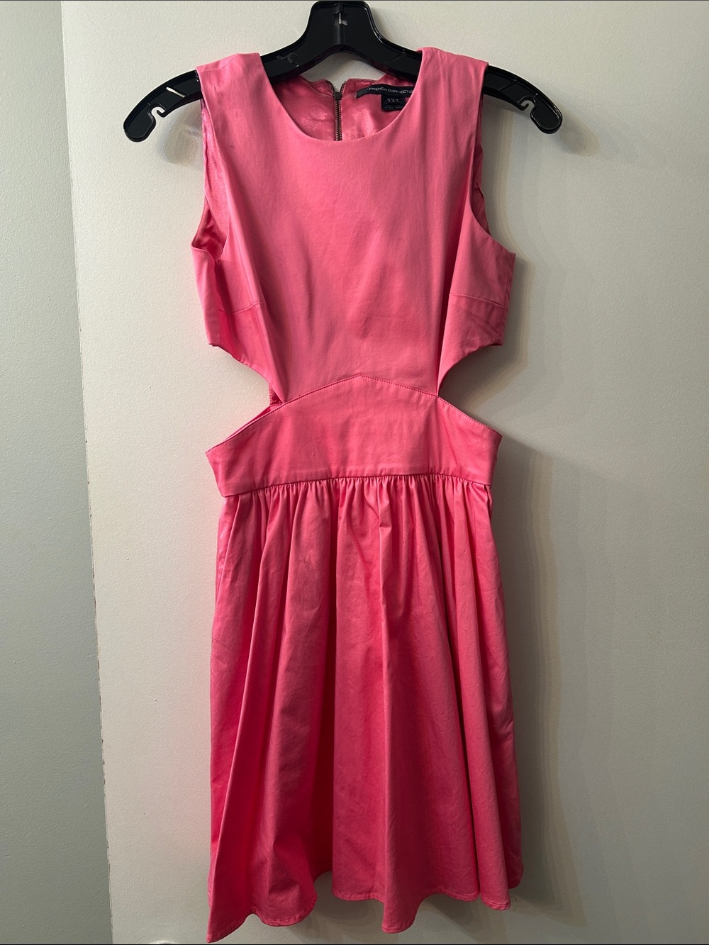 French Connection Hot Pink Cutout Sleeveless Midi Dress